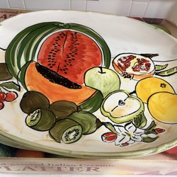 Hand Painted Italian ceramic platter Extra large Serving Platter