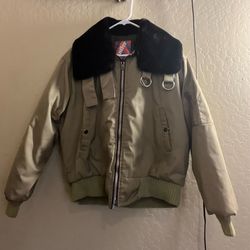Vintage Miller Action Wear Bomber Jacket with Faux Fur Collar