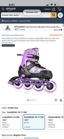 Inline Skates for Girls and Women Outdoor Adjustable Skates for Kids and Adult with Full Light Up Wheels