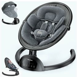 BabyBond Baby Swings for Infants, Bluetooth Infant Swing with Music Speaker with 3 Seat Positions, 5 Point Harness Belt, 5 Speeds