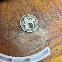 1867  Shield Nickel No Rays