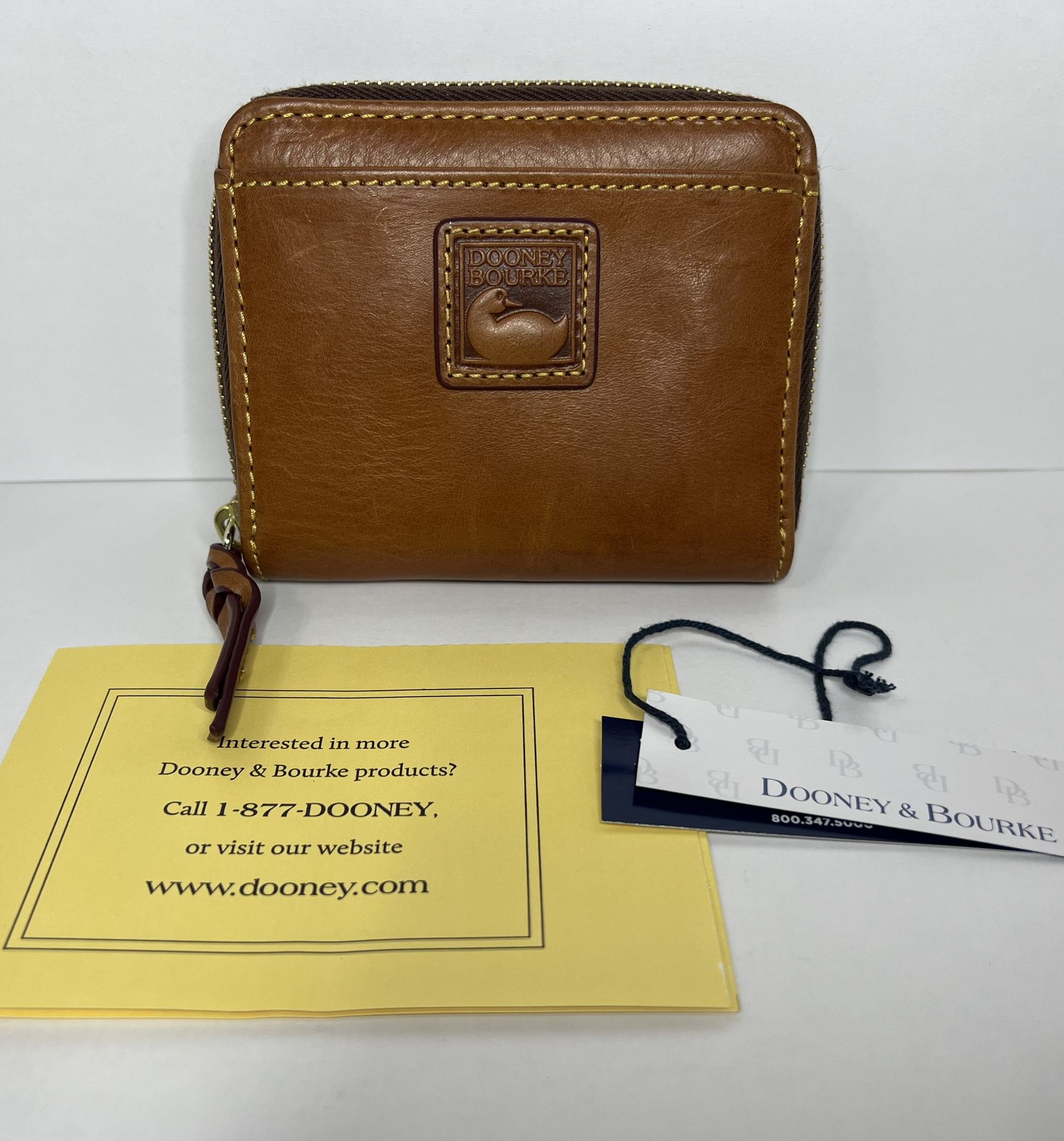Dooney & Bourke Florentine Small Zip Around Wallet Natural for Sale