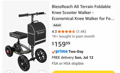 High end brand new Knee scooter. All terrain  scooter, walker  foldable disc brake.