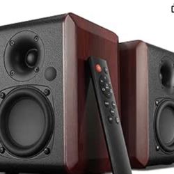 Saiyin Powered Bluetooth Bookshelf Speakers with 3.75" Woofer, 30W*2 Record Player Speakers Compatible with TV-ARC/Optical/AUX Input | Stereo