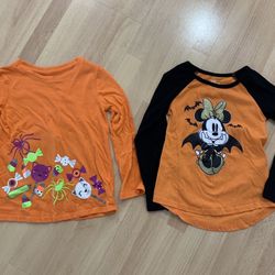 Girls 5t Halloween Long Sleeve Shirts- in EUC!!