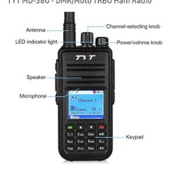 TYT MD-380 UHF Analog/Digital DMR Radio + USB cable