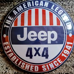 Metal Jeep Sign