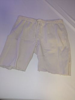 Cream Drawstring Sweat Shorts