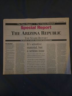 The Arizona Republic Starr Report Special Edition 1998and other pivotal events