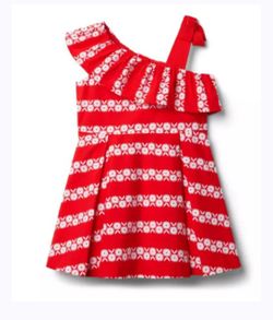 Janie And Jack Floral Striped Cold Shoulder Dress