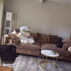 brown two piece sectional