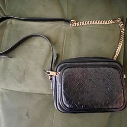 Burberry Calfskin Embossed Monogram Camera Bag