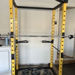Hulk Fit Squat Rack, Weights, Barbell And Bench
