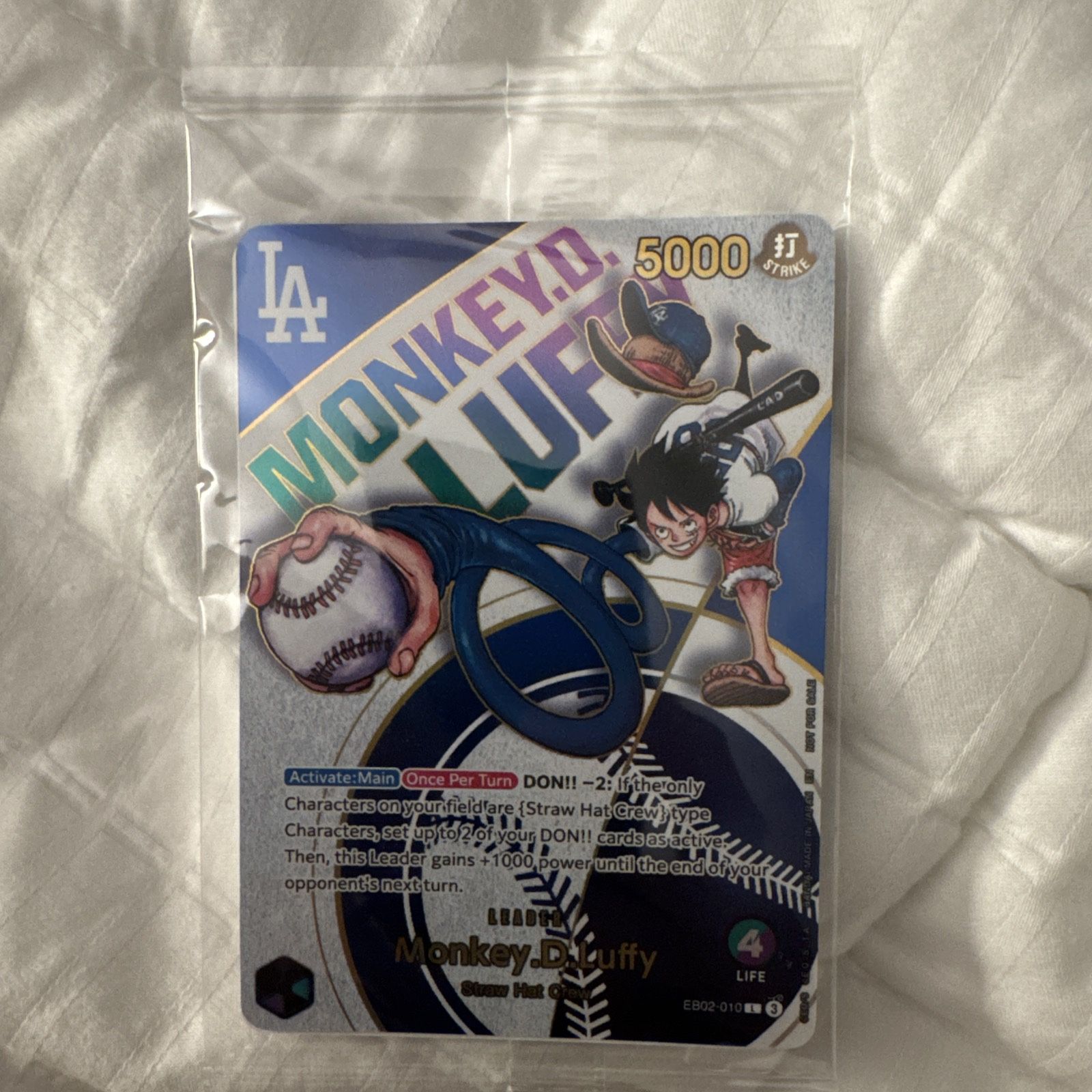 LA Dodgers Exclusive One Piece Monkey D Luffy Trading Card
