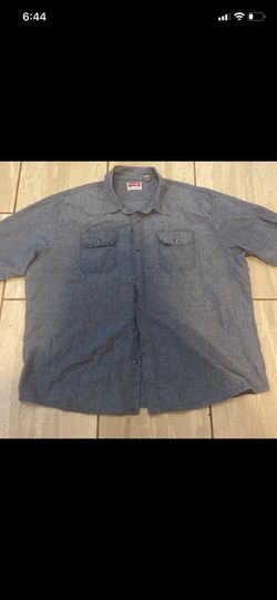 Wrangler Premium Quality Short Sleeve Denim Shirt Men’s 3XL Lightweight 