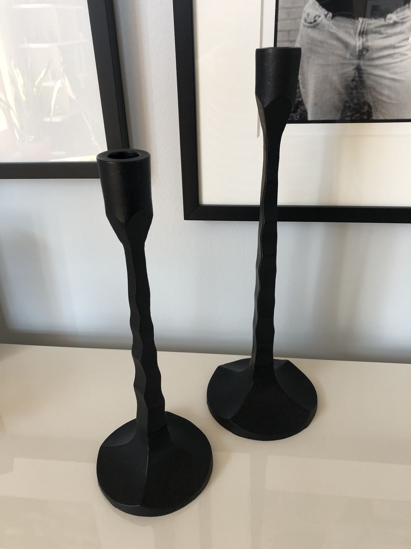 NWT New Black Twist Metal Taper Candle Holders