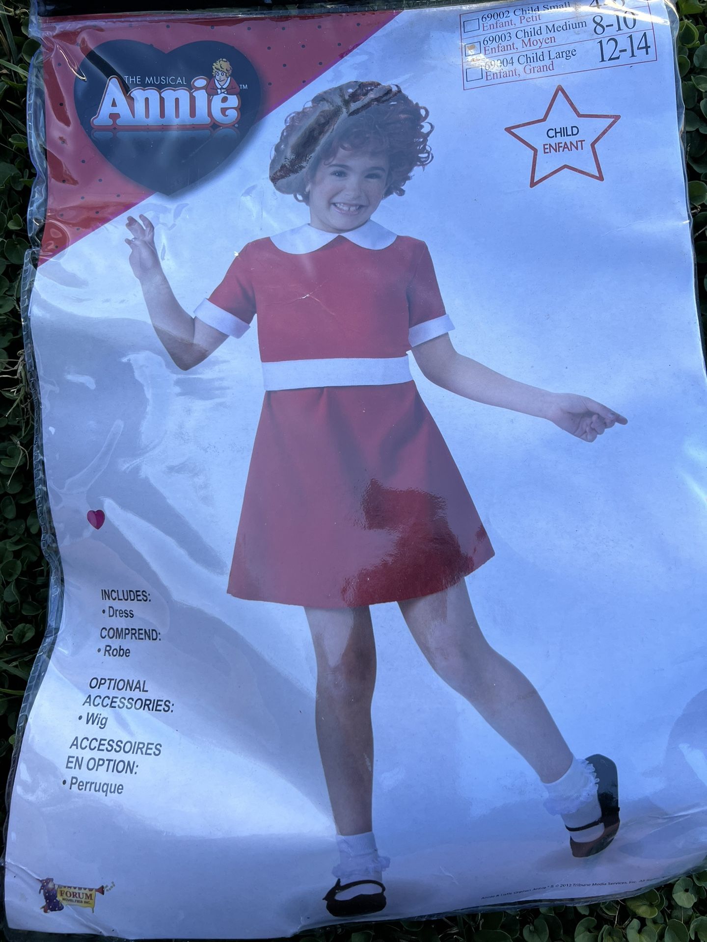 $5- Halloween Annie Costume Child Size 8-10