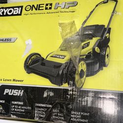 16” Ryobi 18 volt cordless lawn mower kit 