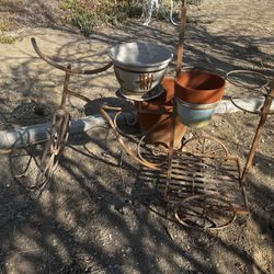 Metal bicycle plant hold