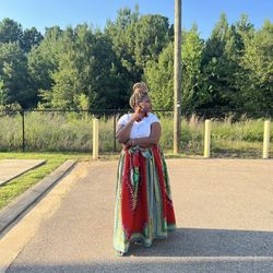 Beautiful African Theme Skirt - Also Avail In Royal Blue