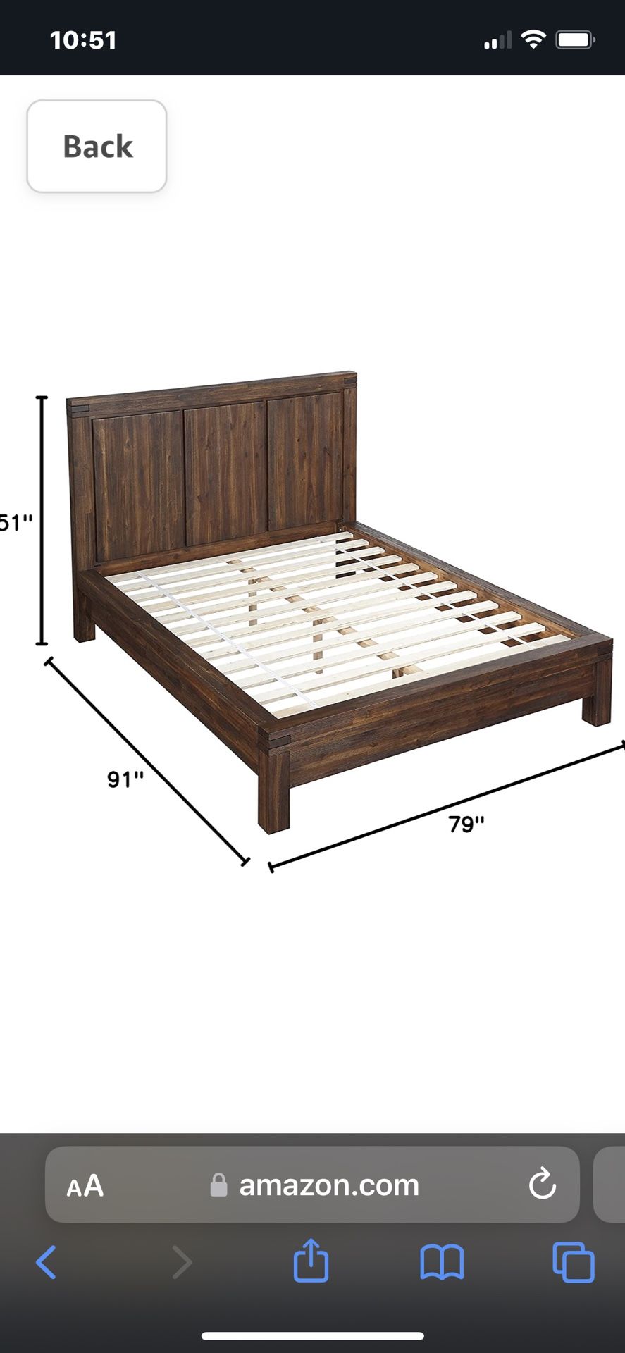 Modus Furniture SolidWood Bed, California King, Meadow Brick Brown