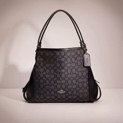 Coach Edie Shoulder Bag 31 In Signature Black Jacquard