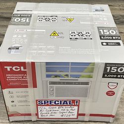 TCL 5000 BTU Window Air Conditioner 150 Sq. Feet Reusable Filter Compact Design Brand New 