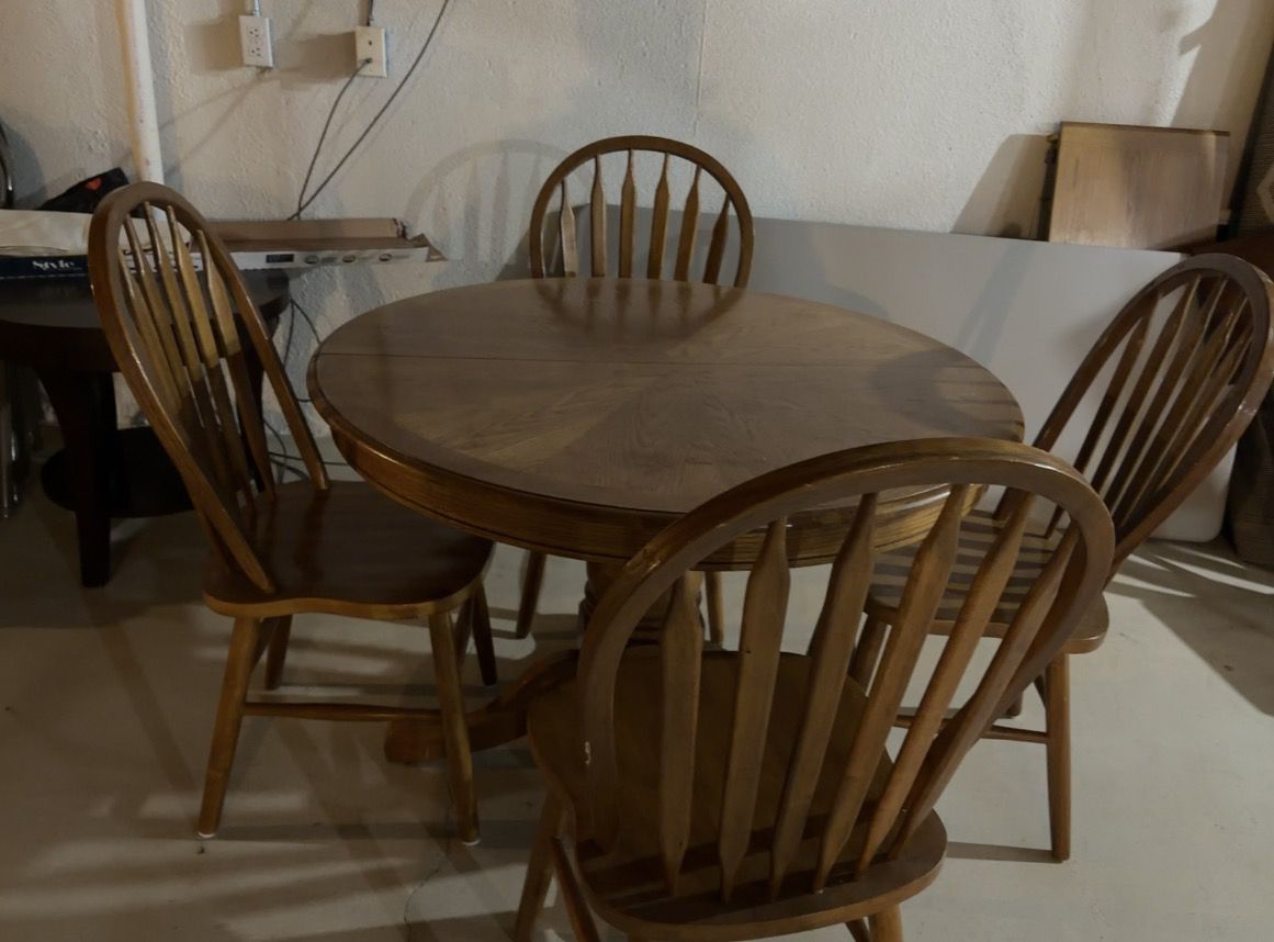 Wooden Dining Table with 4 Chairs