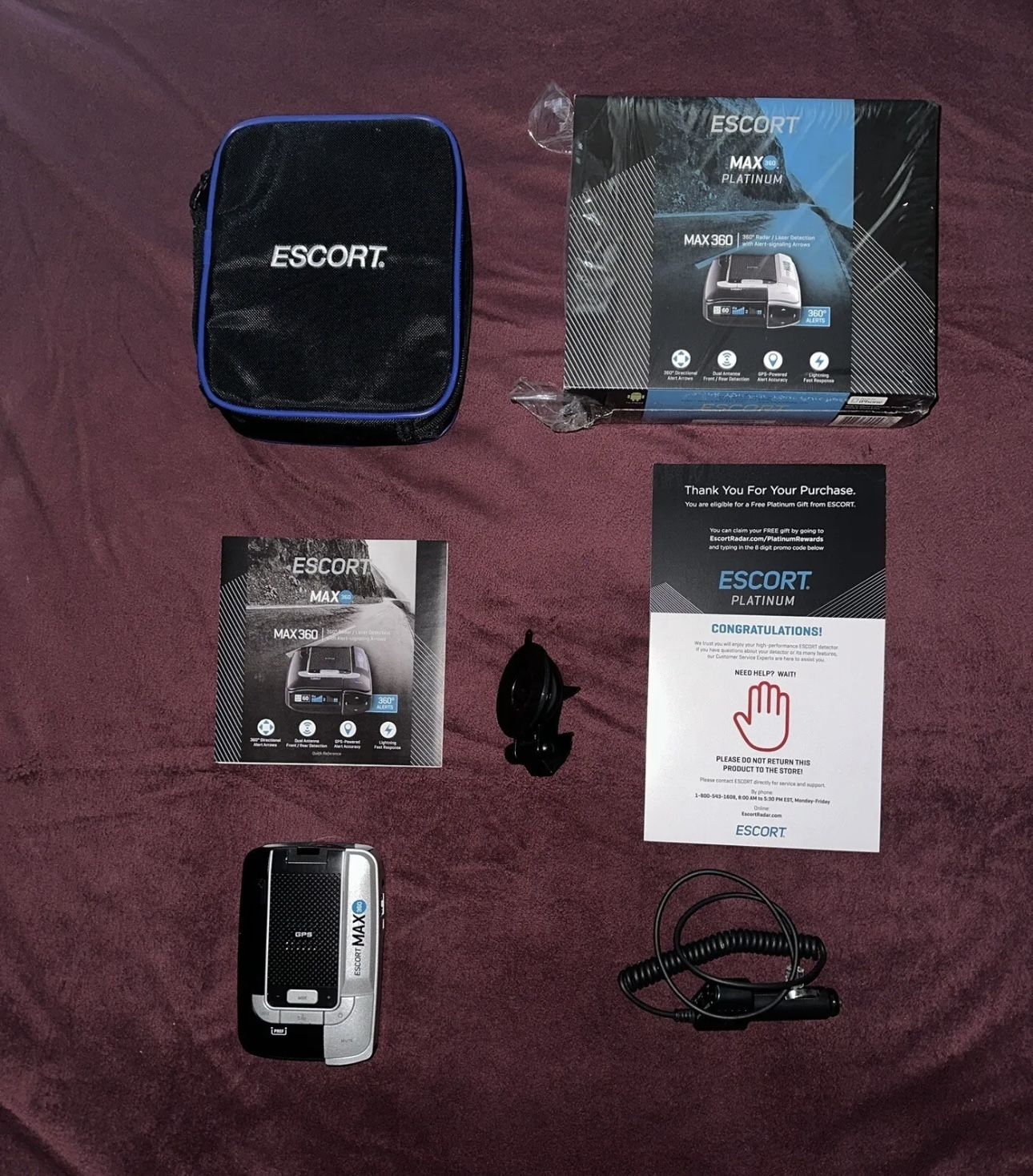 Escort MAX 360 Platinum Edition Laser Radar Detector GPS 360°