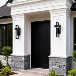 Modern LED Outdoor Wall Light Fixture, Exterior NIB