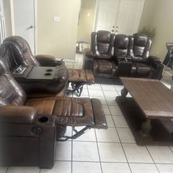 Juego De Sofa De Cuero