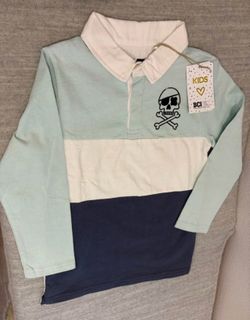 Brand New Cotton On Kids Robby Rugby Shirt kids Boys Size 7