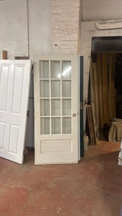 Wood French Door with Glass Panes