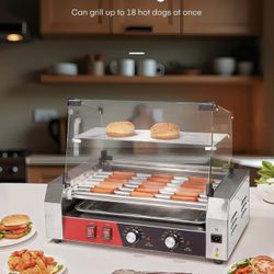 Hot Dog Roller 7 Rollers 18-24 Hot Dogs Capacity,