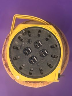 Yellow Retractable Extension Cord Reel