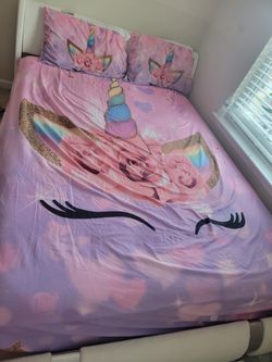 2 Pillow Cover and 1 Unicorn Bedsheet