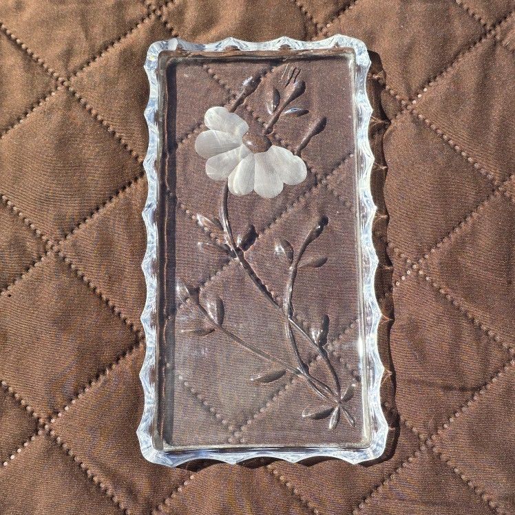 Vintage Princess House Heritage Romance Crystal Glass Tray