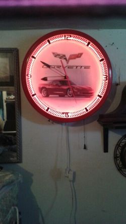 Antique corvette light up clock