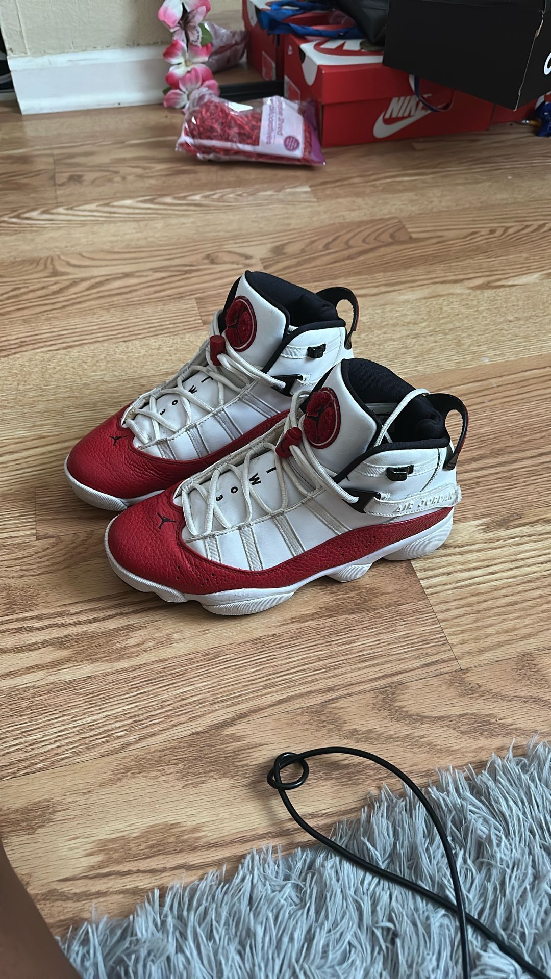 Jordan 6 Rings White University Red Size 8.5 Mens