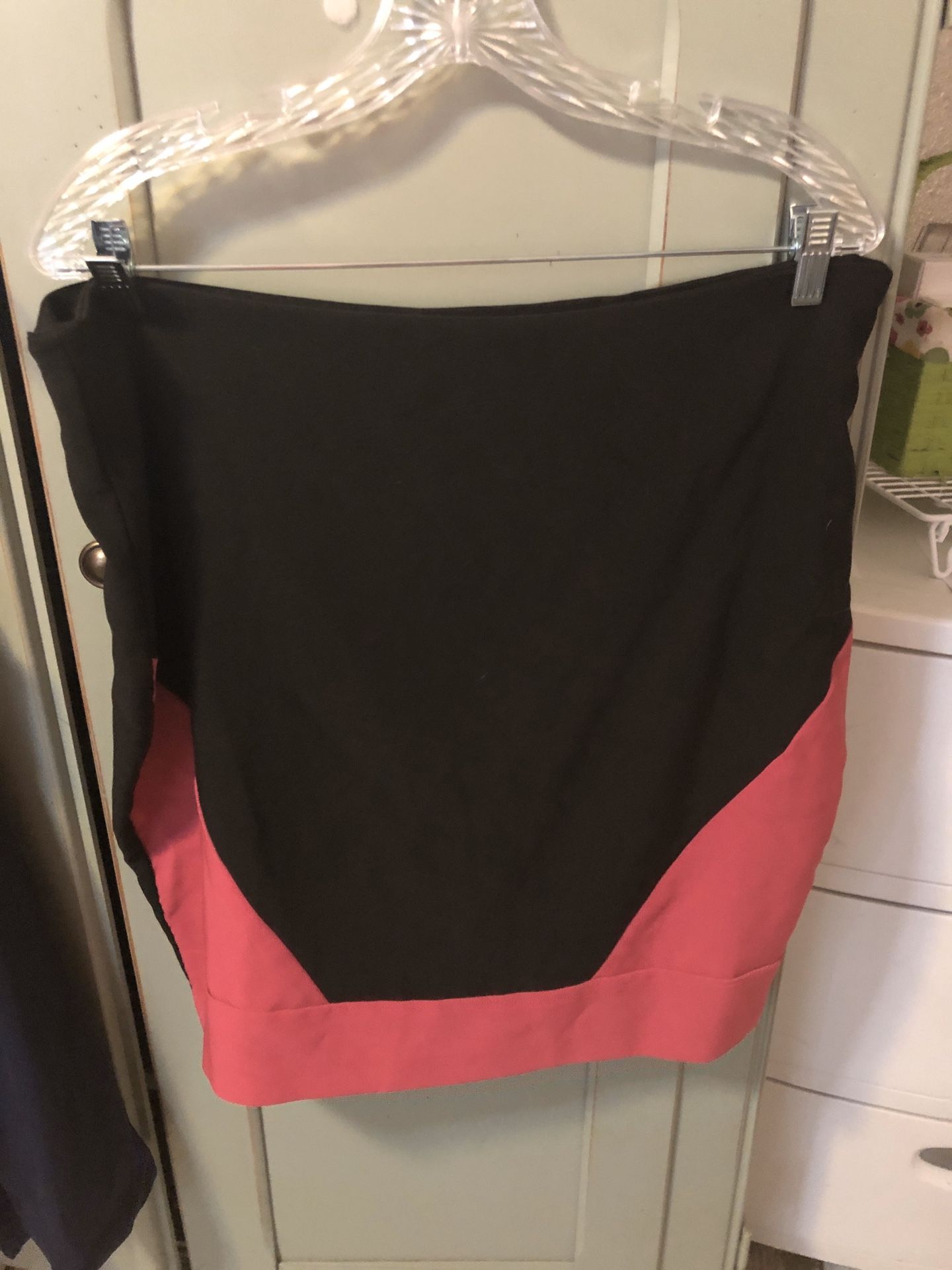 Dots Black Skirt with Pink, Size 16