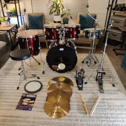 Sonor Force 507 5pc Complete Drum set Bateria Cymbals Stands Bass Pedal Throne Gear 35-80% Off Retail 