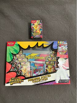 Pokemon Mega Evolution Ascended Heroes Mega Gardevoir Poster Collection + Booster Bundle lot