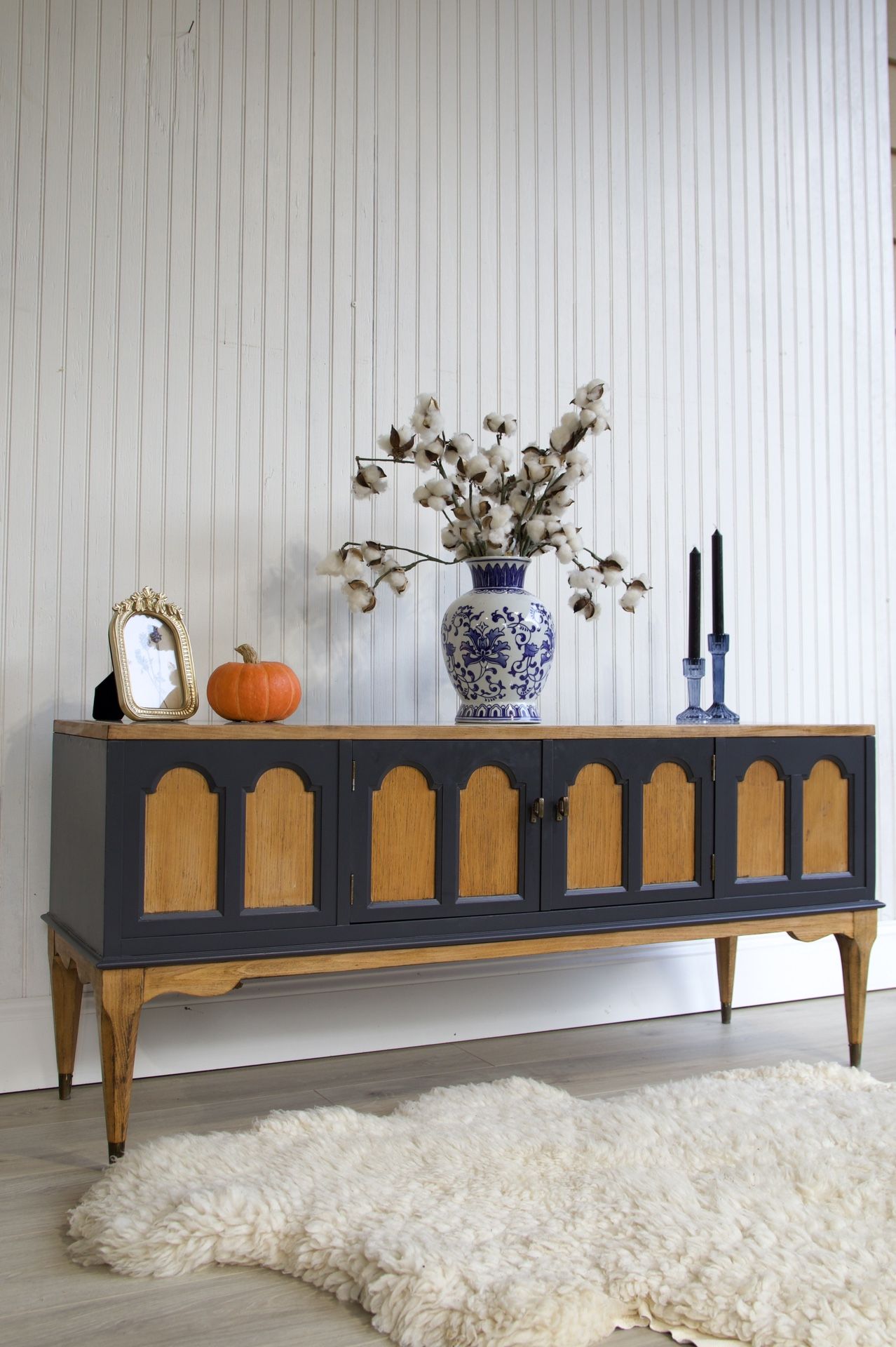 Refinished Antique MCM TV Stand, Console Table, Cadenza, Buffet, Storage Bench