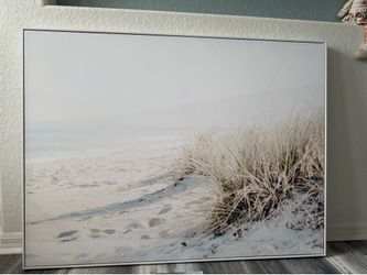 Framed Coastal Beach Dunes Canvas Print