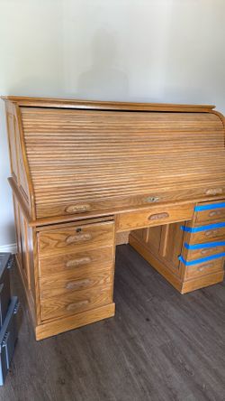 Roll Top Oak Desk (delivered today)