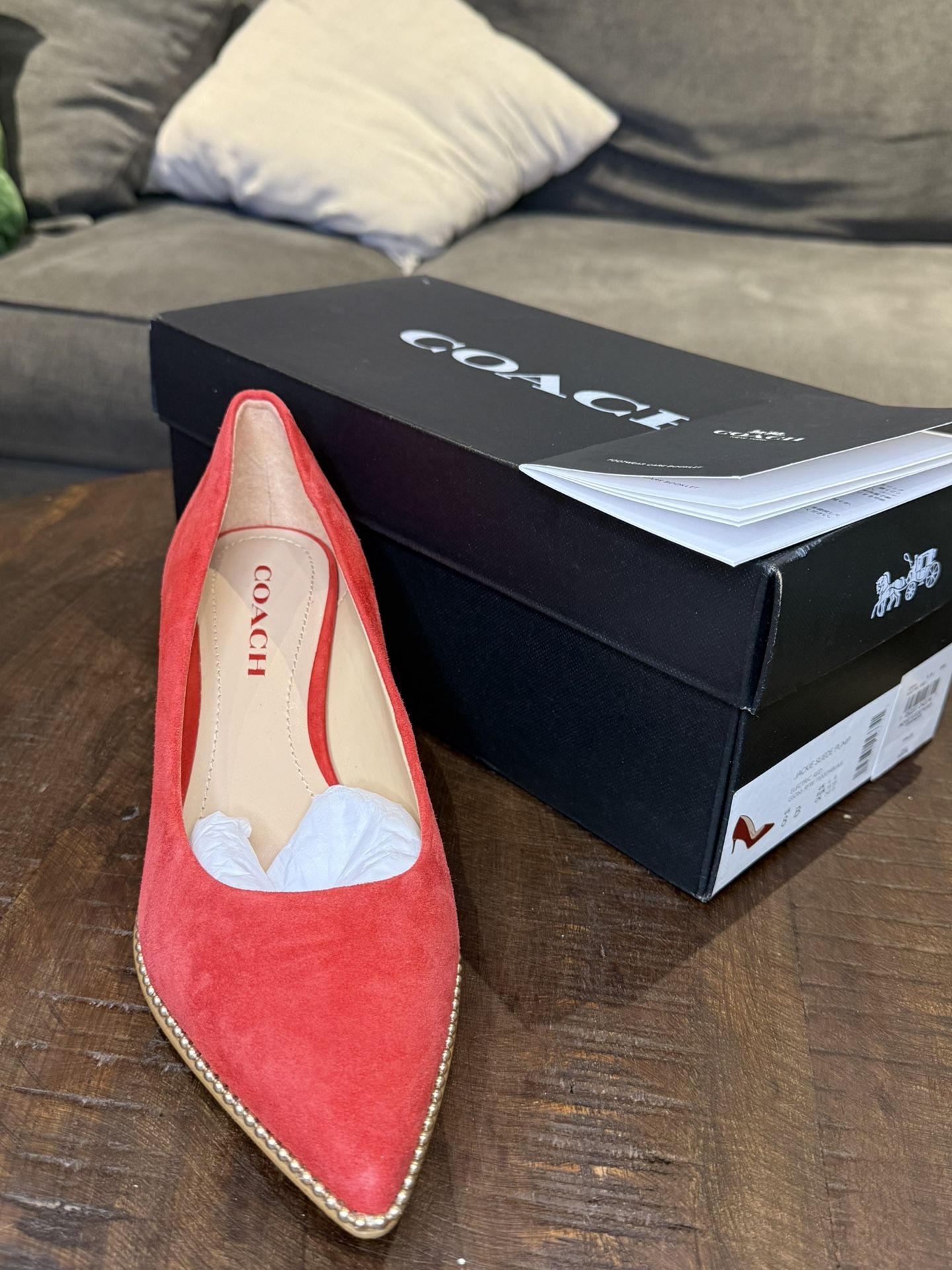 Coach Jackie Suede Red Pumps Size 8 Only Worn Once