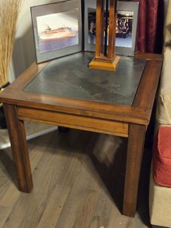 Coffee and 2 End tables with slate inserts