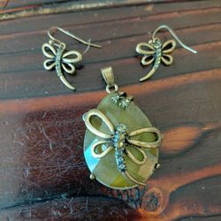 Dragonfly Earring And Pendant
