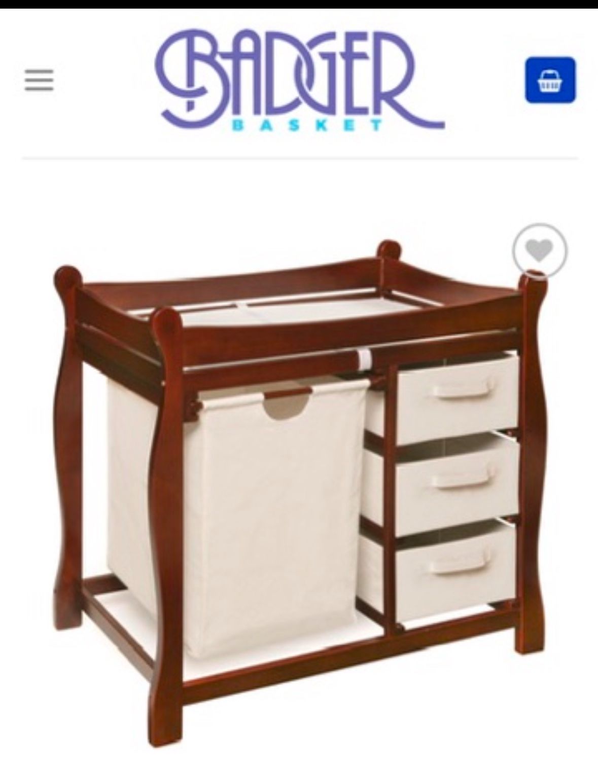 Sleigh Style Baby changing Table