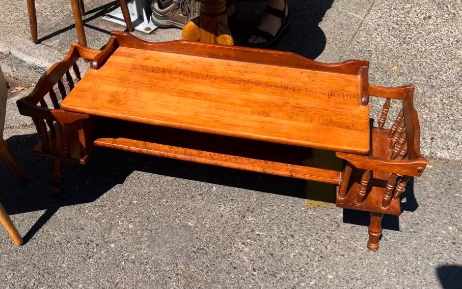 Vintage Coffee Table / Console Table For Record Player etc